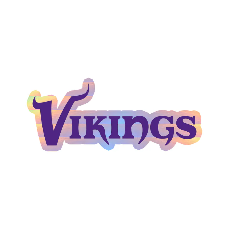Minnesota Vikings - Purple Lettering - Holographic Vinyl Sticker - Custom Size