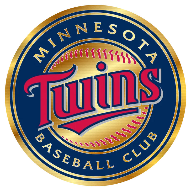 Minnesota Twins - Blue Circle Baseball Club - Gold Chrome Vinyl Sticker - Custom Size