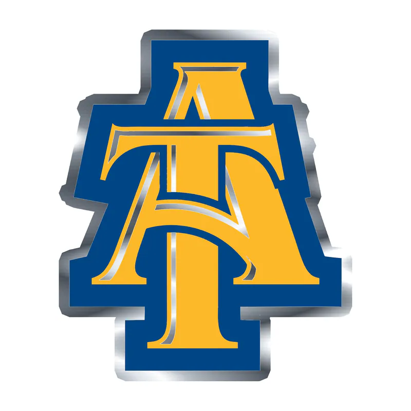 North Carolina A&T Aggies - Image 2 - Silver Chrome Vinyl Decal - Custom Size
