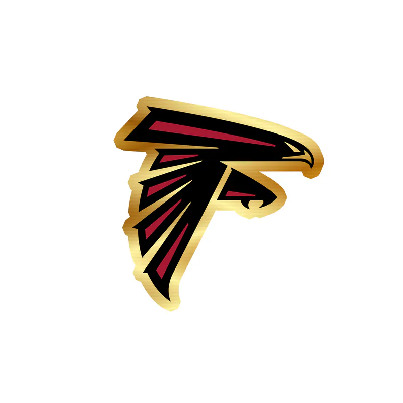 Atlanta Falcons - Falcon - Image 2 - Gold Chrome Vinyl Sticker - Custom Size