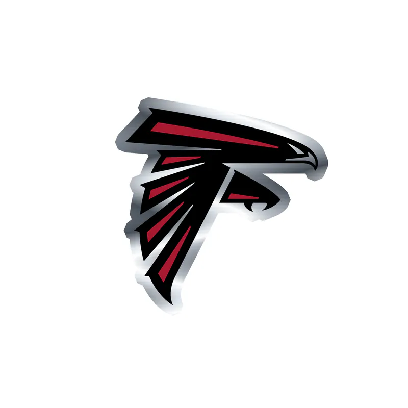 Atlanta Falcons - Falcon - Image 2 - Silver Chrome Vinyl Sticker - Custom Size