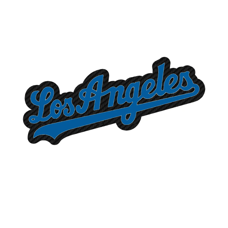 Los Angeles Dodgers - Cursive Los Angeles - Carbon Fiber Vinyl Sticker - Custom Size