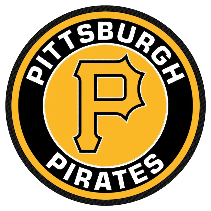 Pittsburgh Pirates - Yellow and Black Circle - Carbon Fiber Vinyl Sticker - Custom Size