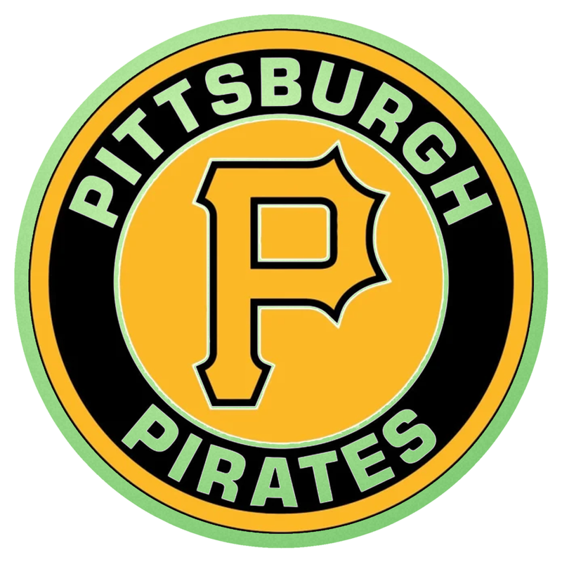 Pittsburgh Pirates - Yellow and Black Circle - Glow in the Dark Vinyl Sticker - Custom Size