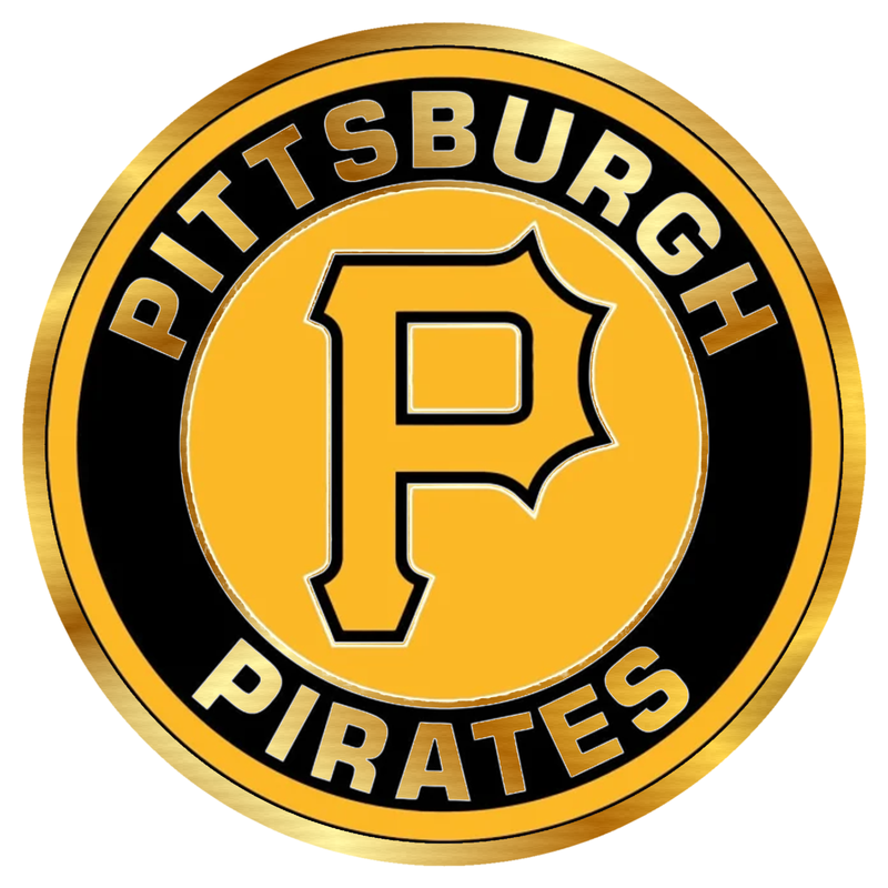 Pittsburgh Pirates - Yellow and Black Circle - Gold Chrome Vinyl Sticker - Custom Size