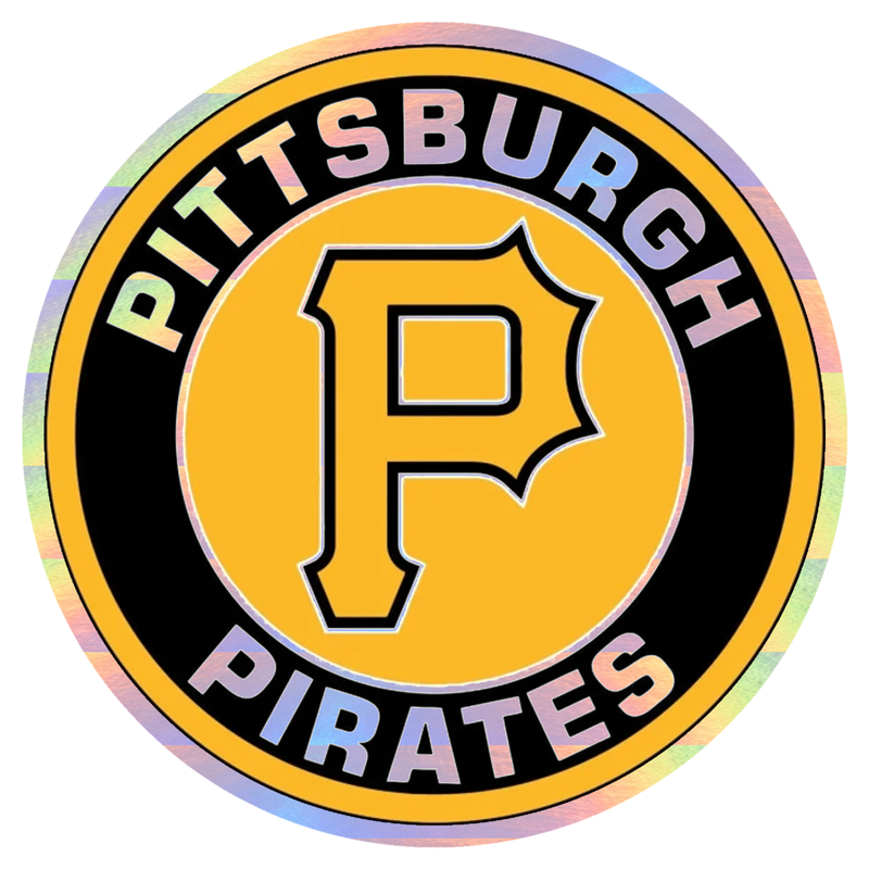 Pittsburgh Pirates - Yellow and Black Circle - Holographic Vinyl Sticker - Custom Size