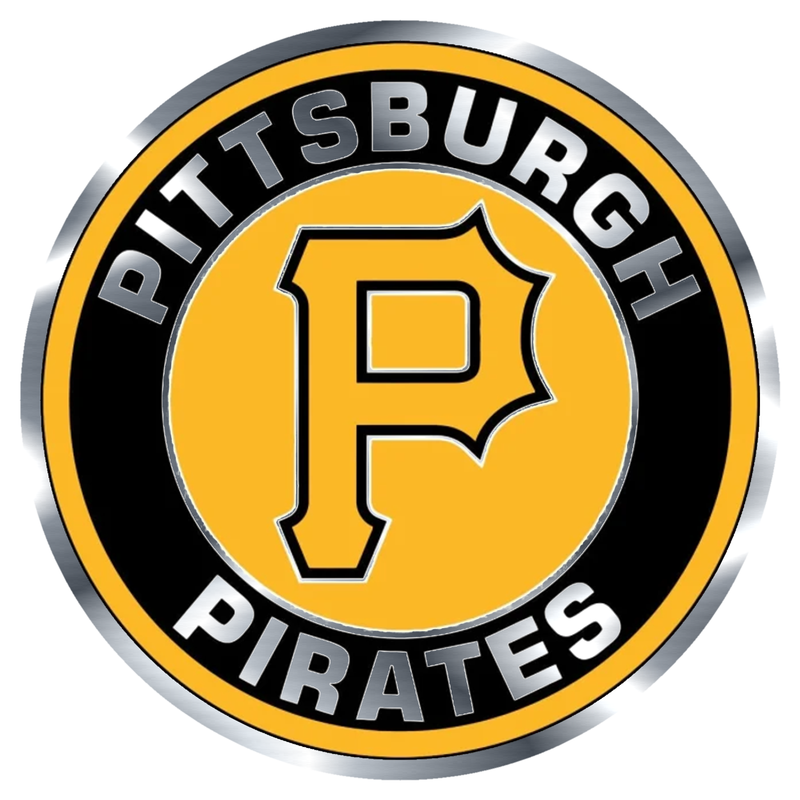 Pittsburgh Pirates - Yellow and Black Circle - Silver Chrome Vinyl Sticker - Custom Size