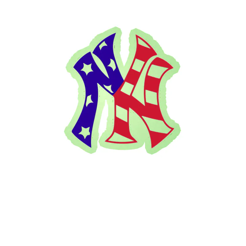 New York Yankees - American Flag NY - Glow in the Dark Vinyl Sticker - Custom Size