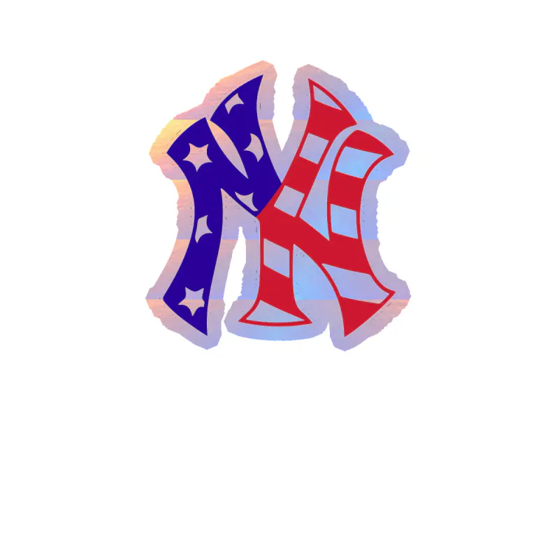 New York Yankees - American Flag NY - Holographic Vinyl Sticker - Custom Size