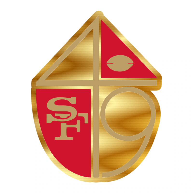 San Francisco 49ers - Throwback Logo - Gold Chrome Vinyl Sticker - Custom Size