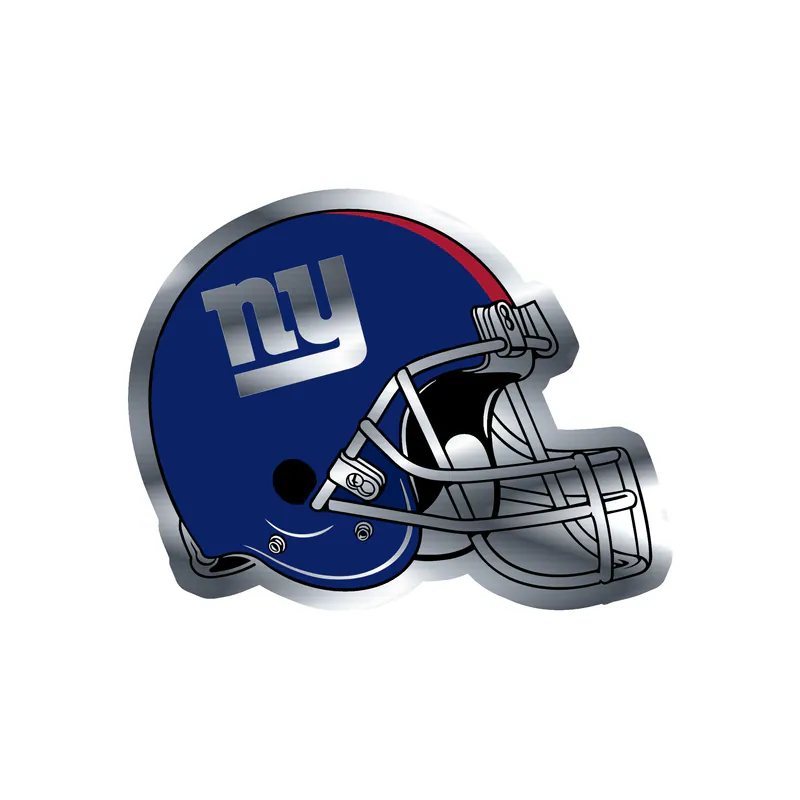 New York Giants - Helmet - Silver Chrome Vinyl Sticker - Custom Size