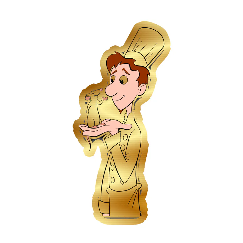 Ratatouille Gold Chrome Vinyl Sticker - Custom Size