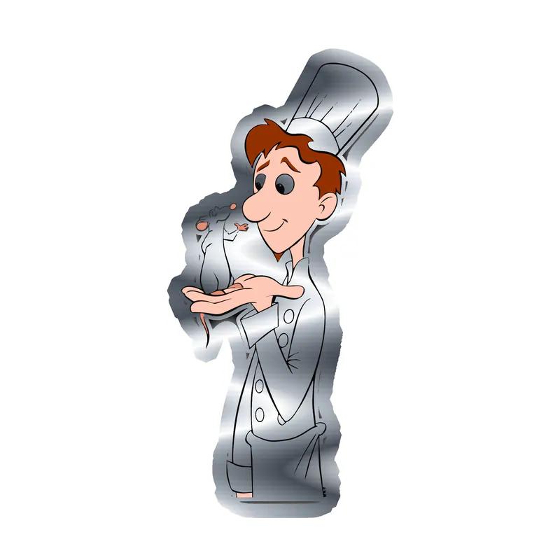 Ratatouille Silver Chrome Vinyl Sticker - Custom Size