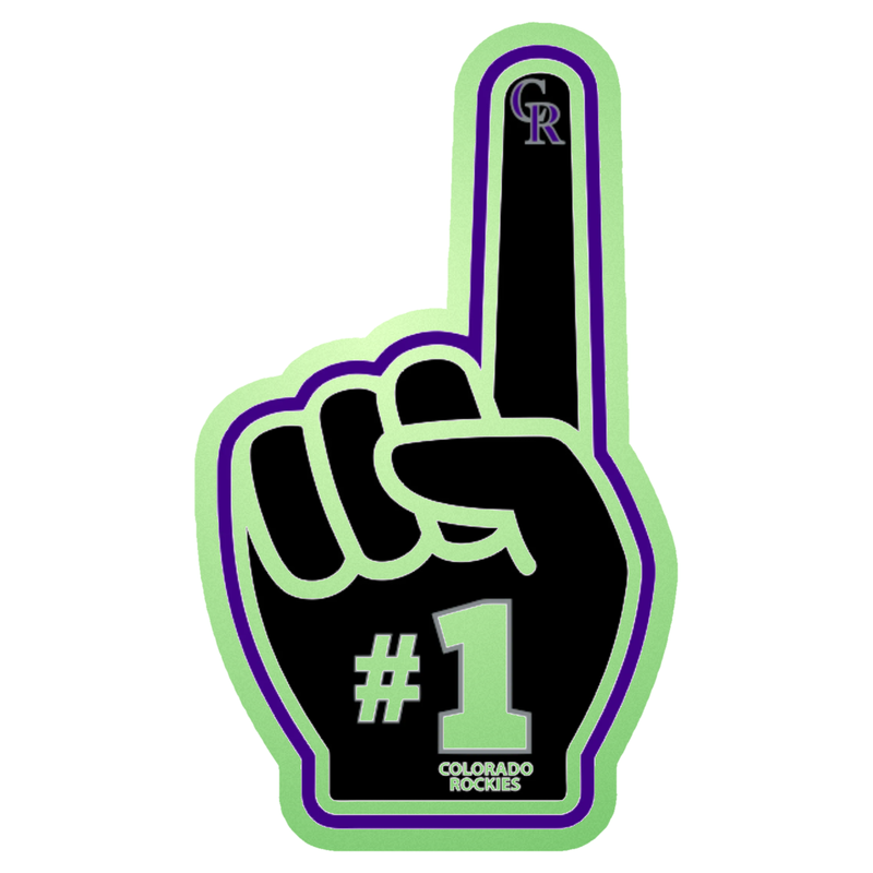 Colorado Rockies - Number #1 - Glow in the Dark Vinyl Sticker - Custom Size