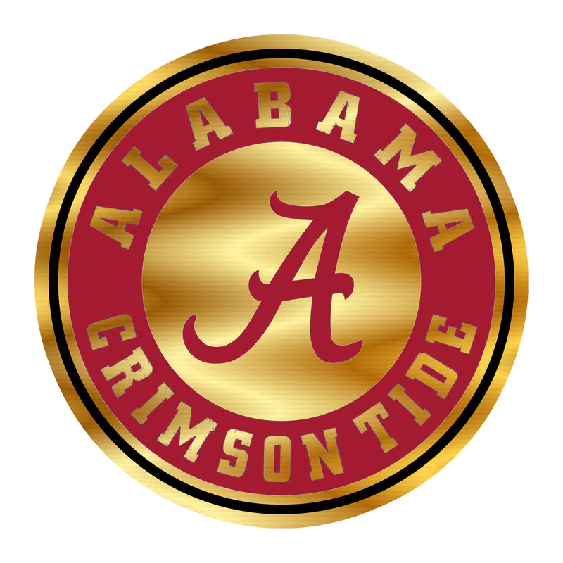 Alabama Crimson Tide - Image 20 - Gold Chrome Vinyl Decal - Custom Size