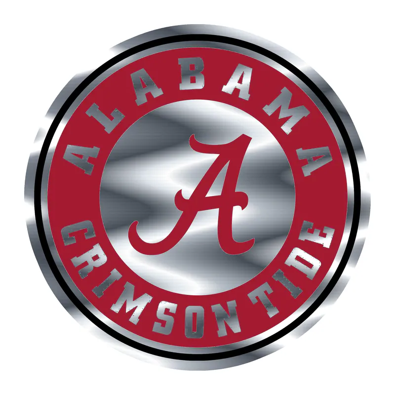 Alabama Crimson Tide - Image 20 - Silver Chrome Vinyl Decal - Custom Size
