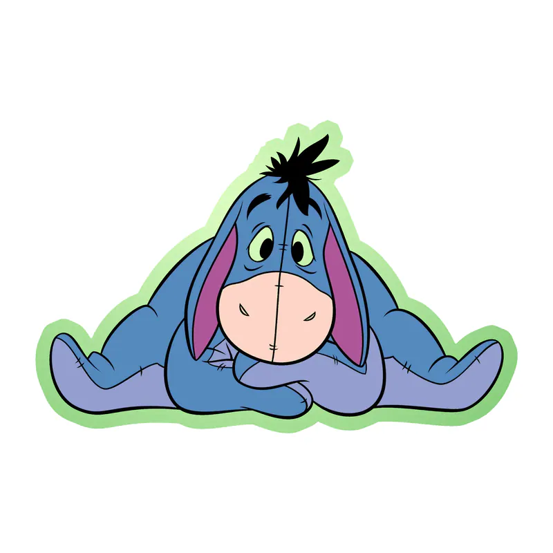 Winnie The Pooh - Eeyore - Glow in the Dark Vinyl Sticker - Custom Size