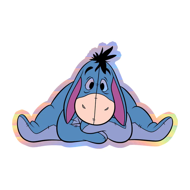 Winnie The Pooh - Eeyore - Holographic Vinyl Sticker - Custom Size