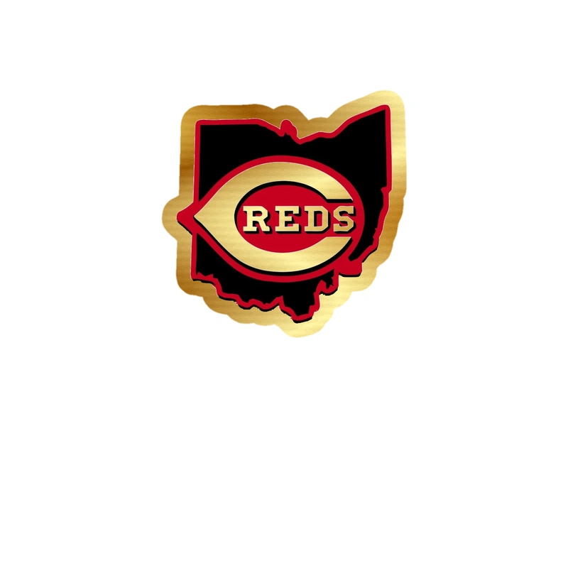 Cincinnati Reds - State - Gold Chrome Vinyl Sticker - Custom Size