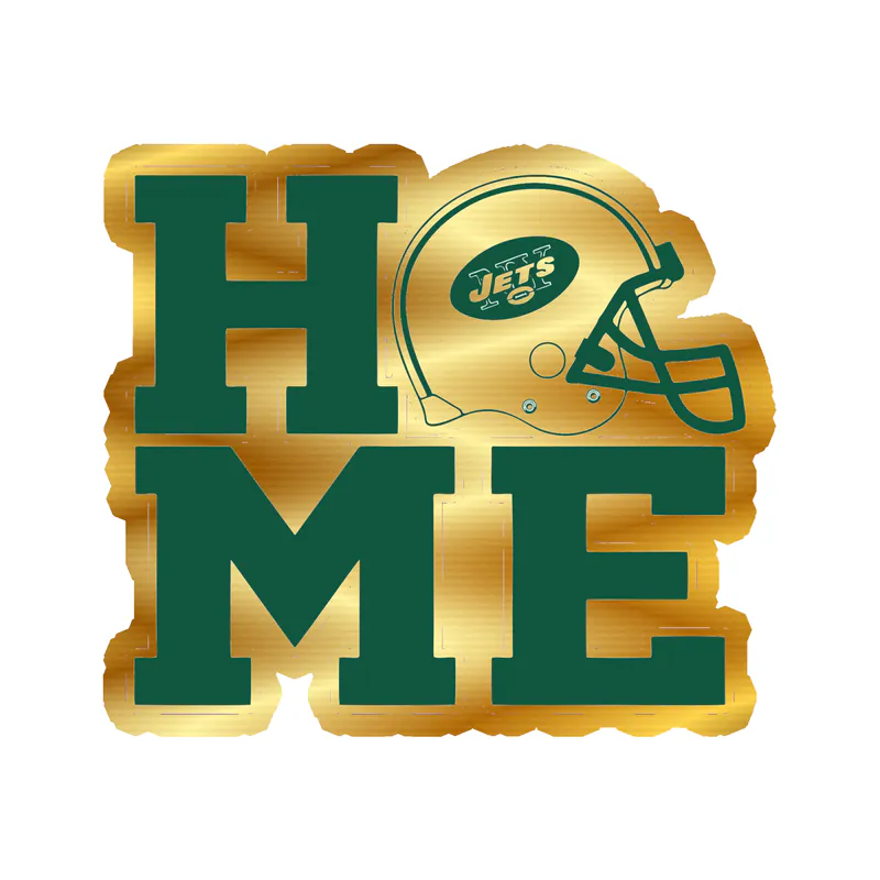 New York Jets -  Home - Gold Chrome Vinyl Sticker - Custom Size
