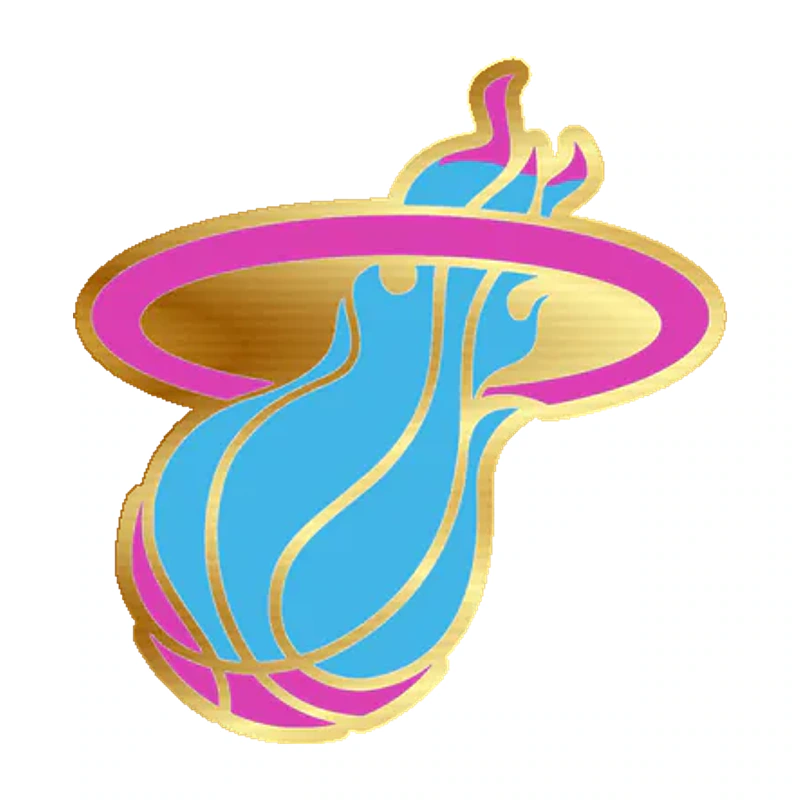 Miami Heat - Image 4 - Gold Chrome Vinyl Sticker - Custom Size
