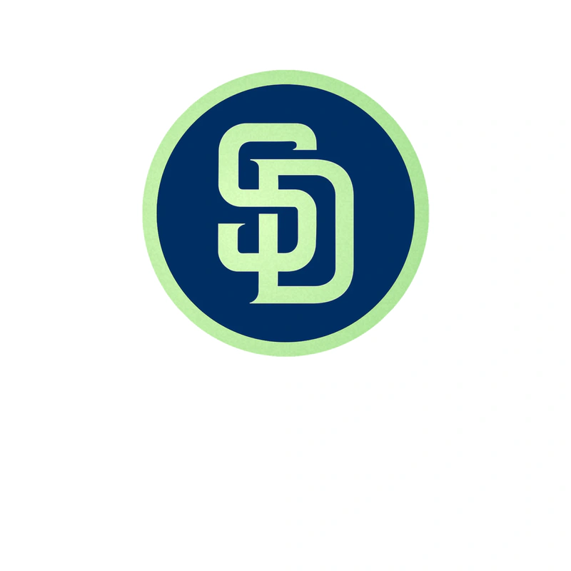 San Diego Padres - Blue Circle With SD - Glow in the Dark Vinyl Sticker - Custom Size