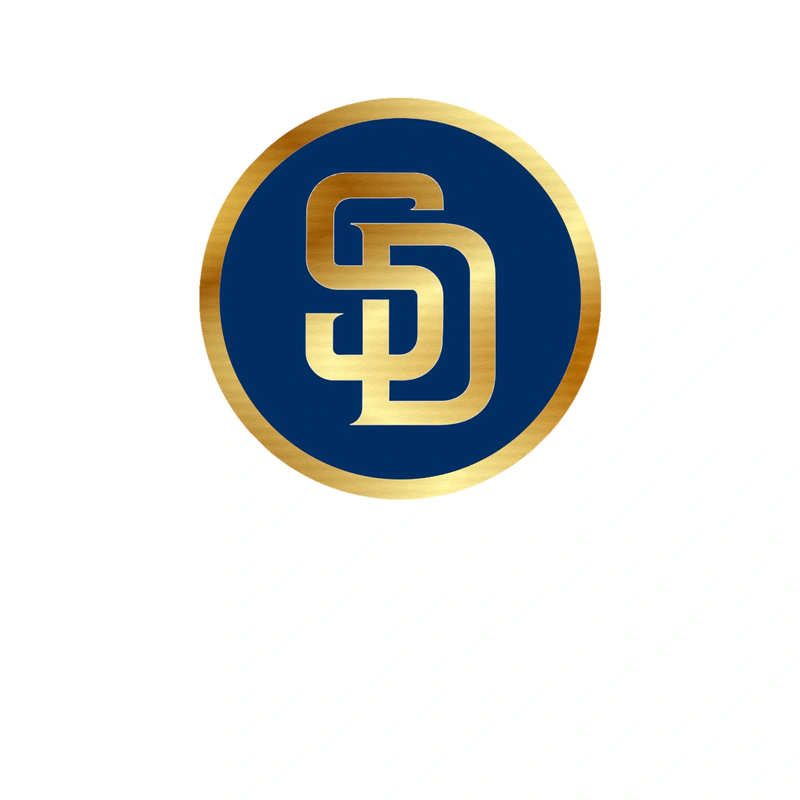 San Diego Padres - Blue Circle With SD - Gold Chrome Vinyl Sticker - Custom Size