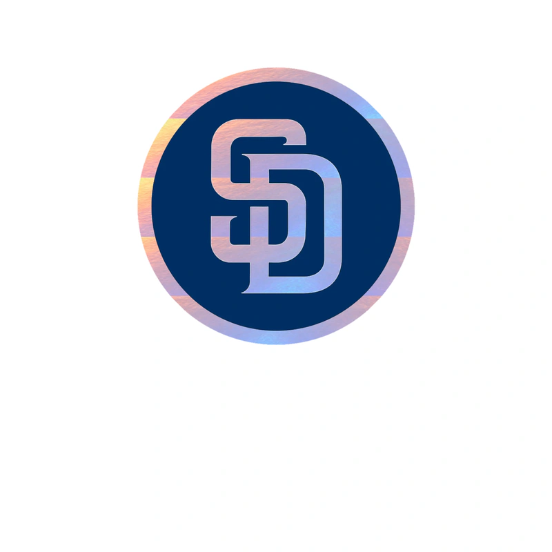 San Diego Padres - Blue Circle With SD - Holographic Vinyl Sticker - Custom Size