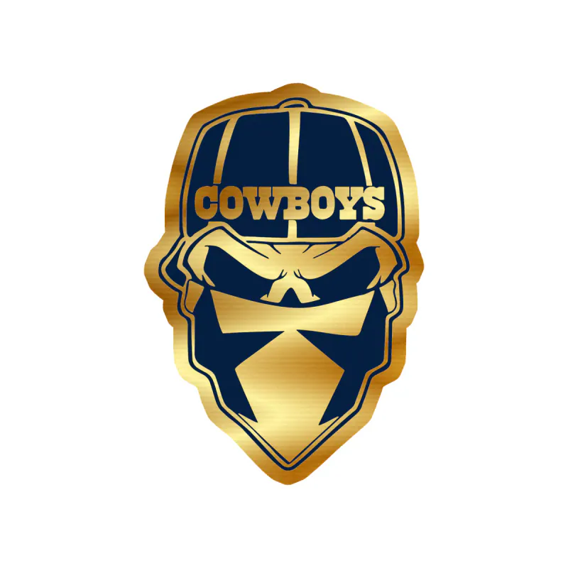 Dallas Cowboys Gold Chrome Vinyl Sticker - Custom Size