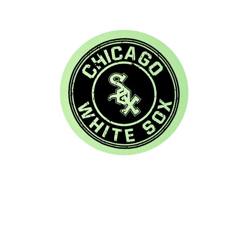 Chicago White Sox - Black and Gray Circle - Glow in the Dark Vinyl Sticker - Custom Size