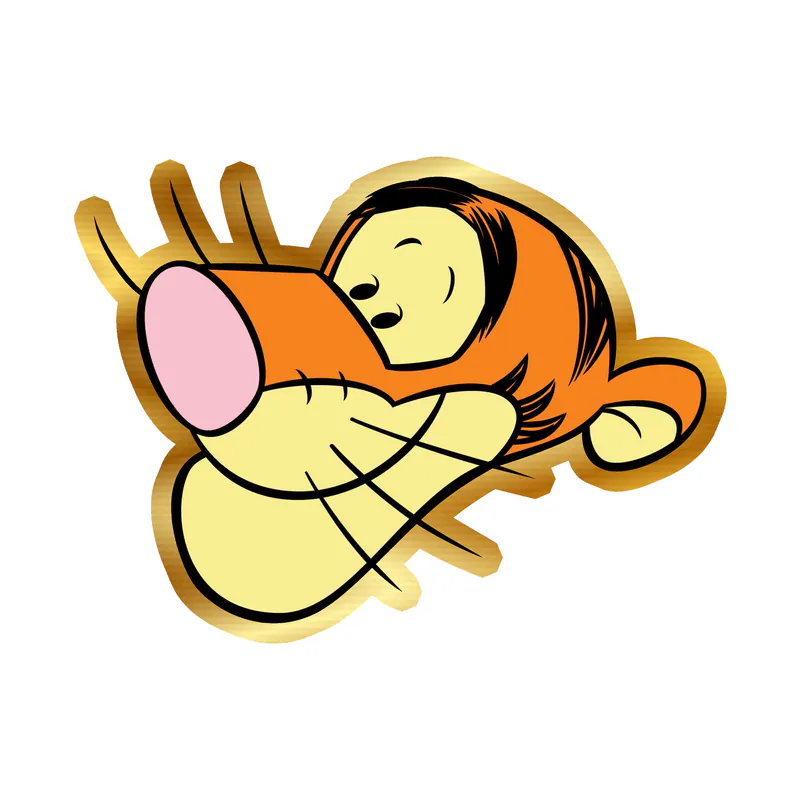 Winnie The Pooh - Tigger - Gold Chrome Vinyl Sticker - Custom Size