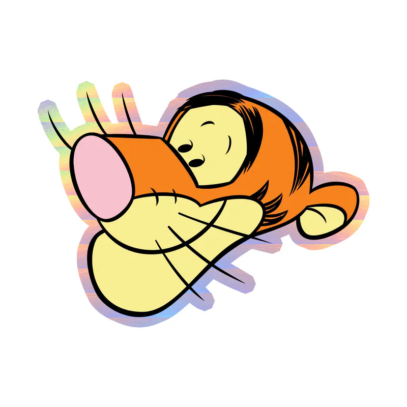 Winnie The Pooh - Tigger - Holographic Vinyl Sticker - Custom Size