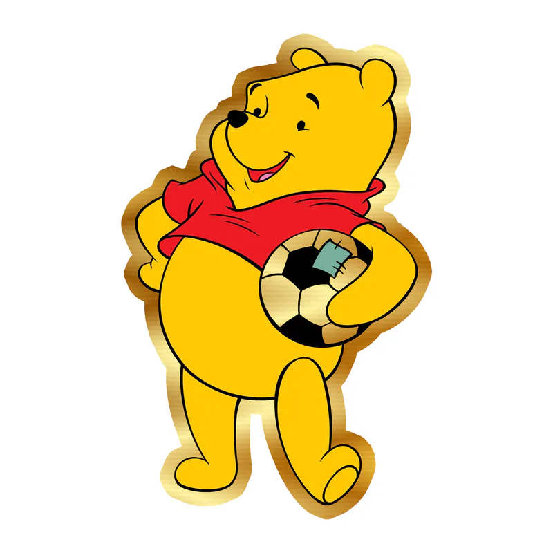 Winnie The Pooh - Gold Chrome Vinyl Sticker - Custom Size