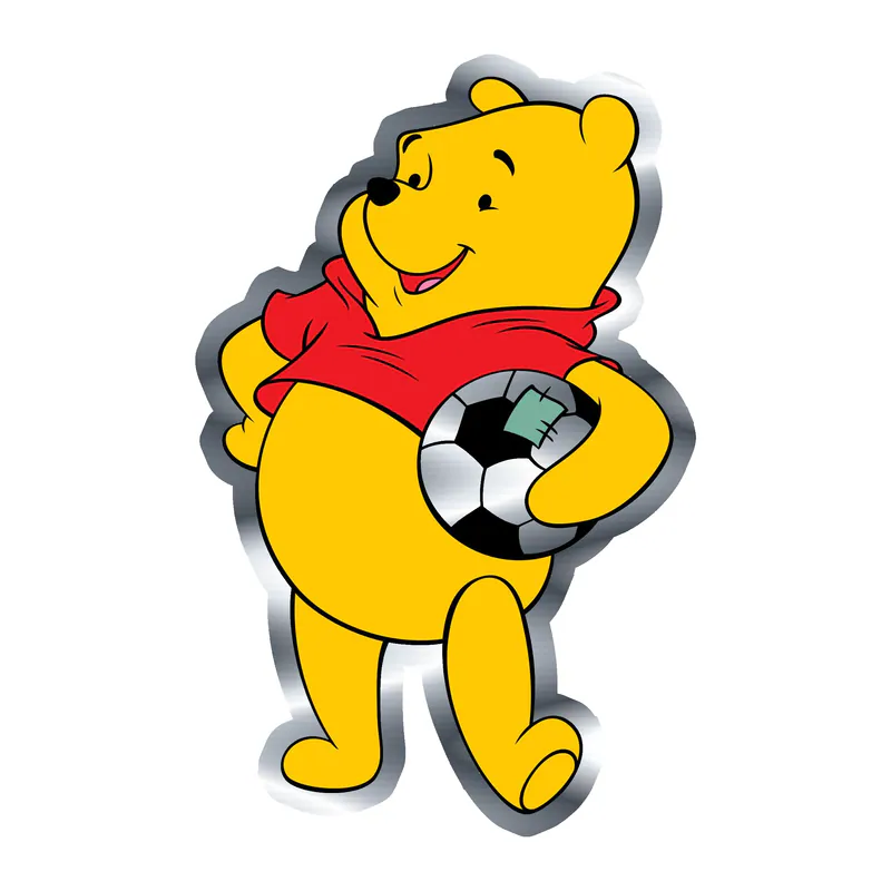 Winnie The Pooh - Silver Chrome Vinyl Sticker - Custom Size