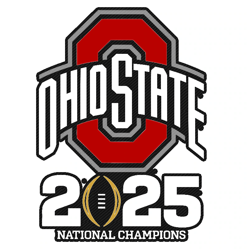 Ohio State Buckeyes - 2025 National Champs - Logo - Carbon Fiber Vinyl Decal