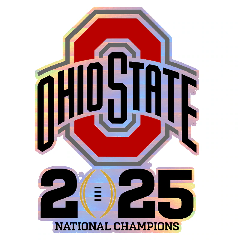 Ohio State Buckeyes - 2025 National Champs - Logo - Holographic Vinyl Decal