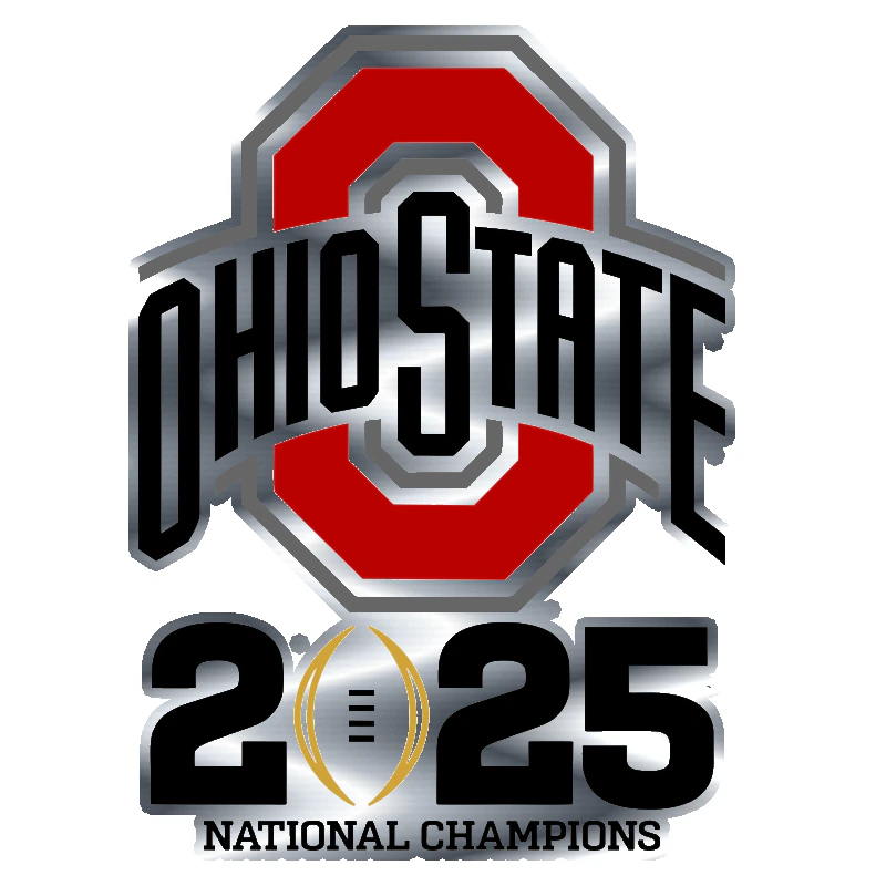 Ohio State Buckeyes - 2025 National Champs - Logo - Silver Chrome Vinyl Decal