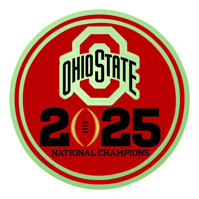 Ohio State Buckeyes - 2025 National Champs - Circle Logo - Glow in the Dark Vinyl Decal
