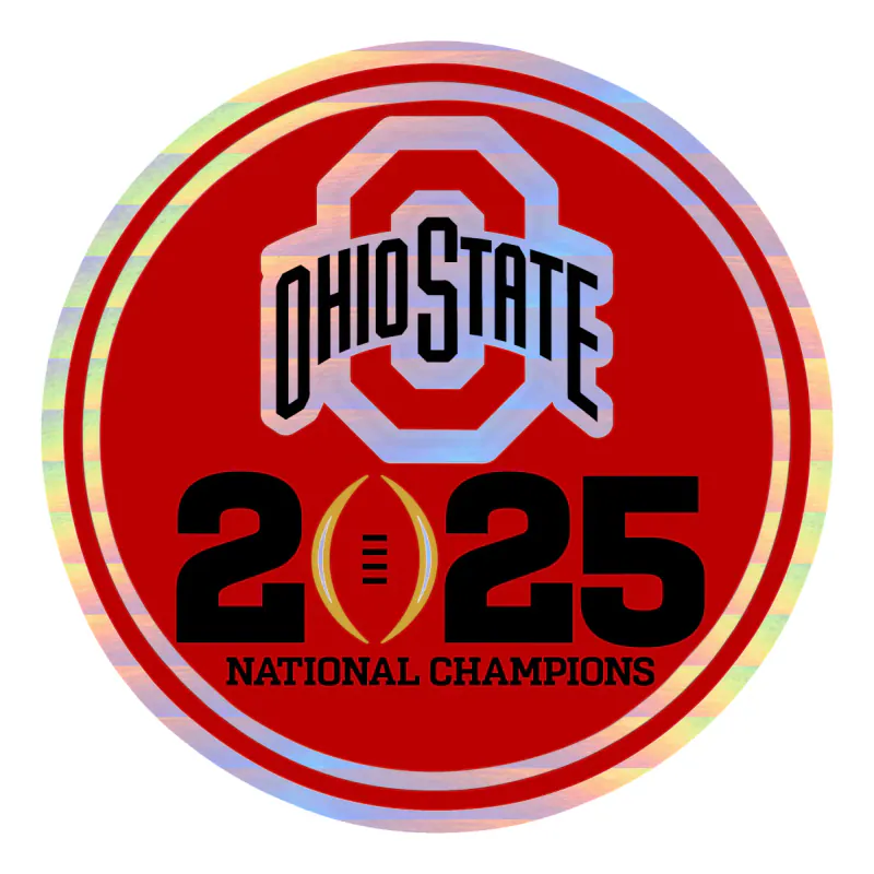 Ohio State Buckeyes - 2025 National Champs - Circle Logo - Holographic Vinyl Decal