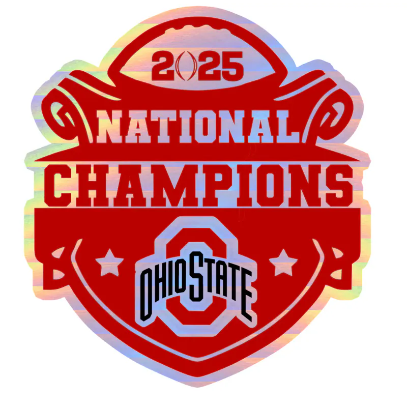 Ohio State Buckeyes - 2025 National Champions - Shield  - Holographic Vinyl Decal