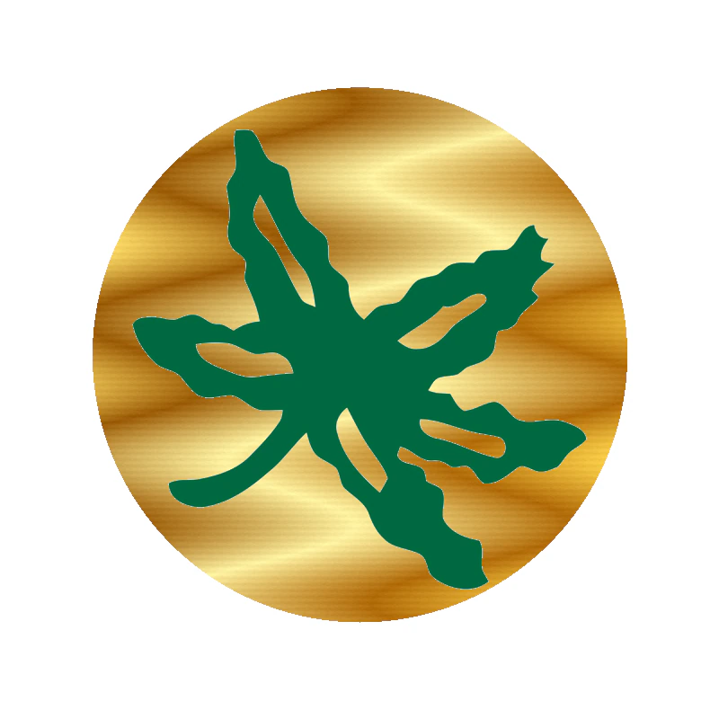 Ohio State Buckeyes - Circle Leaf - Gold Chrome Vinyl Decal