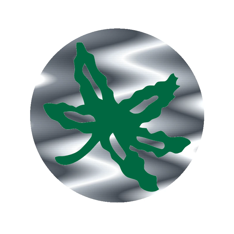 Ohio State Buckeyes - Circle Leaf - Silver Chrome Vinyl Decal