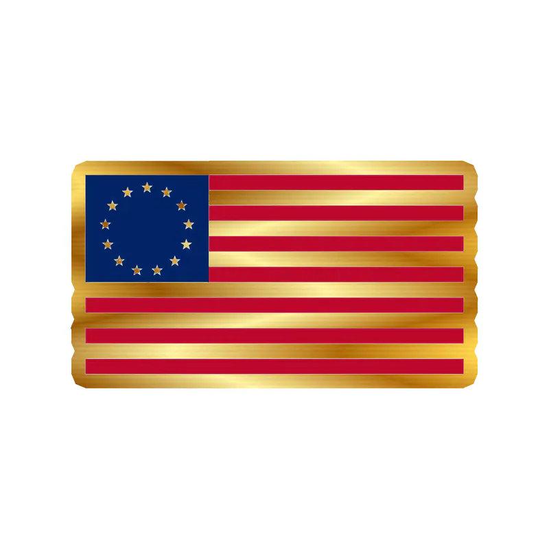 American Flag Gold Chrome Vinyl Decal - custom size