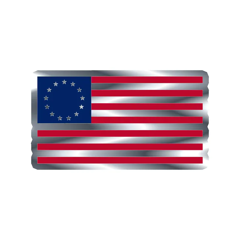 American Flag Silver Chrome Vinyl Decal - custom size