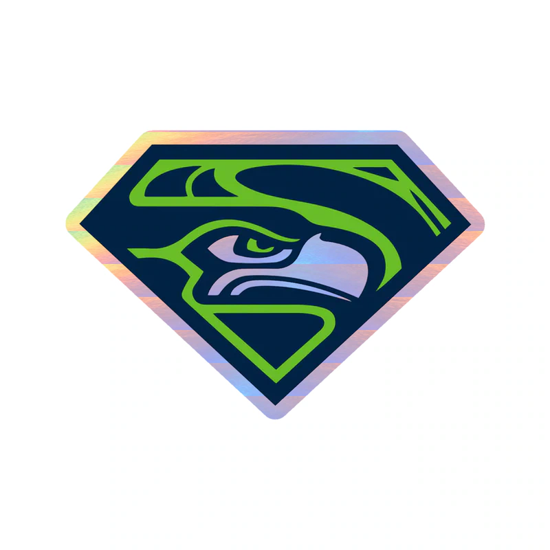 Seattle Seahawks Diamond Holographic Vinyl Sticker - Custom Size