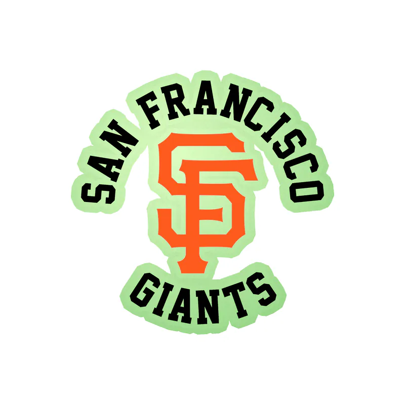 San Francisco Giants - SF with Name - Glow in the Dark Vinyl Sticker - Custom Size