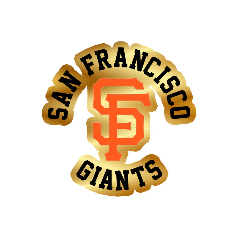 San Francisco Giants - SF with Name - Gold Chrome Vinyl Sticker - Custom Size
