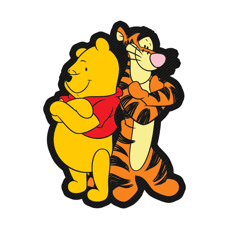 Winnie The Pooh - Pooh And Tigger - Carbon Fiber Vinyl Sticker - Custom Size