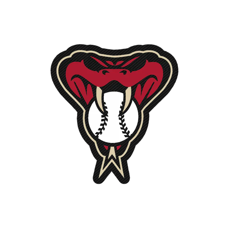 Arizona Diamondbacks - Snake With Baseball - Carbon Fiber Vinyl Sticker - Custom Size