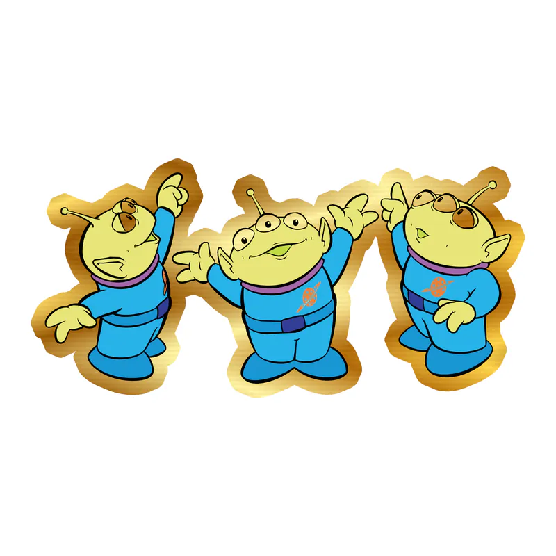 Toy Story Alien Gold Chrome Vinyl Sticker - Custom Size